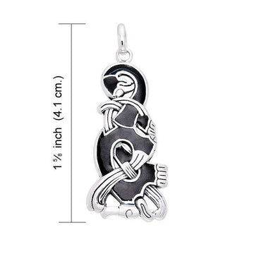 Inlaid Elegance ~ Viking Borre Sterling Silver Pendant Jewelry TPD1129 - Jewelry